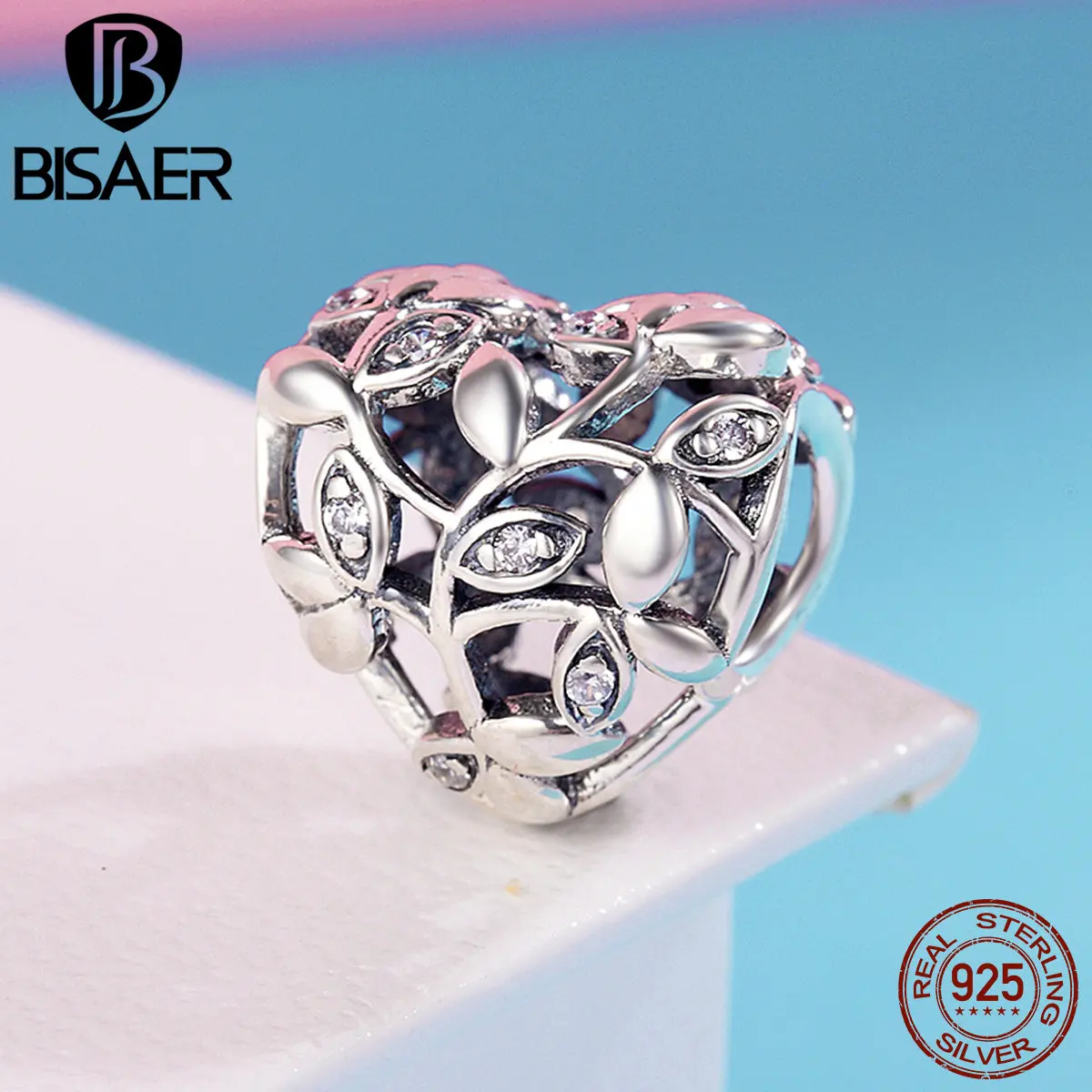 

100% 925 Sterling Silver Tree Of Life Charms Leaves Openwork Heart Beads Fit Original Charms Bracelet Bangles DIY Jewelry Making