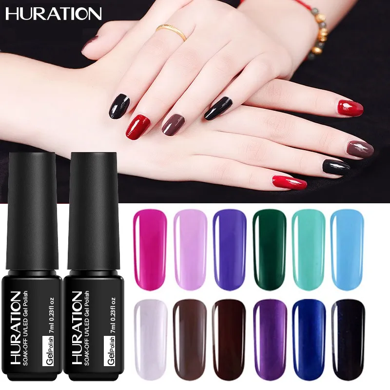 Huration Lucky 7 мл серии моды обычный гель лак для ногтей Long lasting 29 Цвета Светодиодный УФ