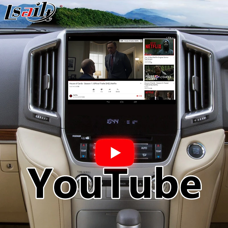 Android видео интерфейс gps навигационная коробка для Land Cruiser LC200 Toyota- поддержка Iphone/Android carplay по Lsailt