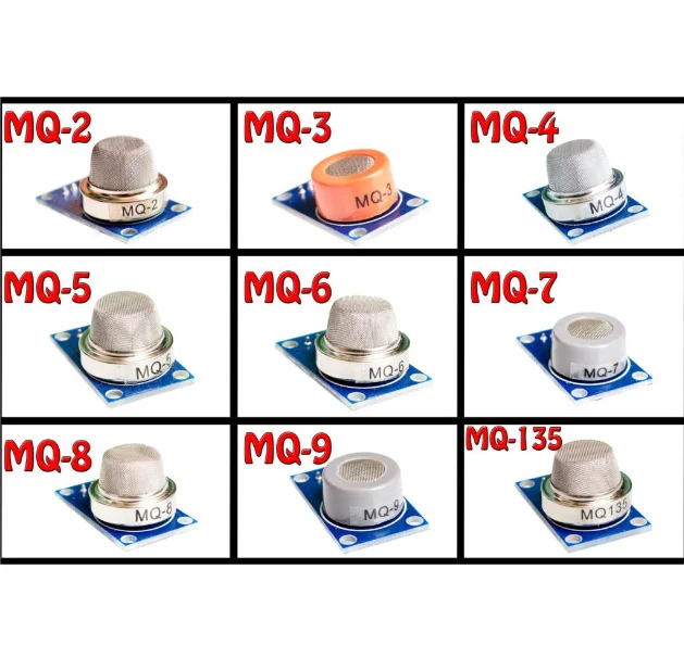 

Gas detection module MQ-2 MQ-3 MQ-4 MQ-5 MQ-6 MQ-7 MQ-8 MQ-9 MQ-135 A total of nines sensor for arduino