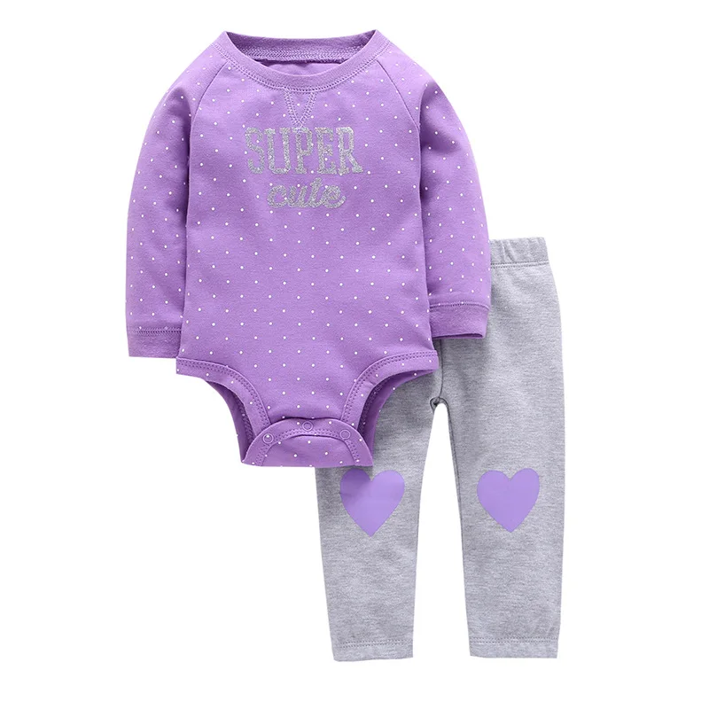 Bebê das Crianças Conjuntos de Longo sleeved Bonito dos Desenhos Animados de Algodão Casuais 2 Ternos Roupas Macacão Calças Roupas Infantis Meninas Conjunto 10 Conjuntos de roupas