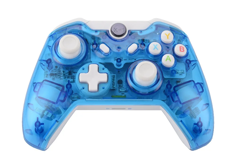 

Wireless Controller For Xbox One Console Controle For PC Windows Gamepad Joystick Transparent with LED