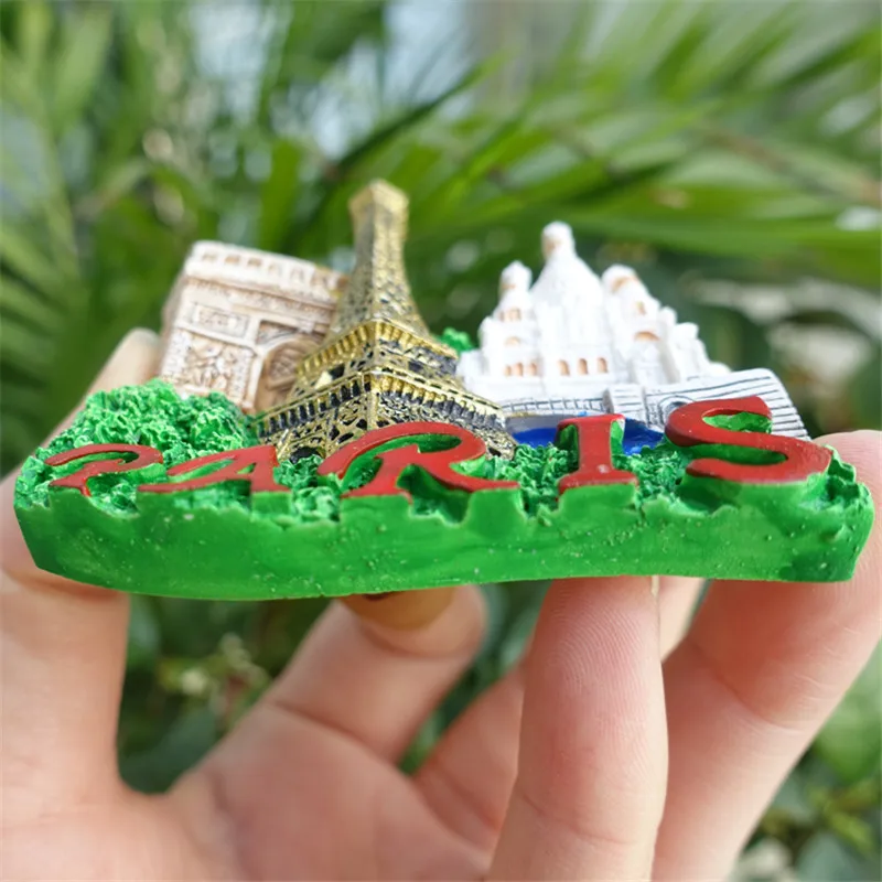 Франция Париж Эйфелева башня Триумфальная арка ручной работы 3D смолы магниты на холодильник домашний Декор сувениры