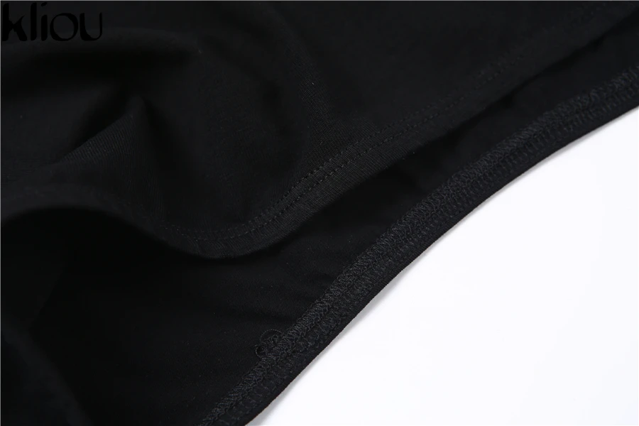 Kliou Новые женские модные хлопковые чёрные однотонные сексуальные трусы с буквенным принтом нижнее белье