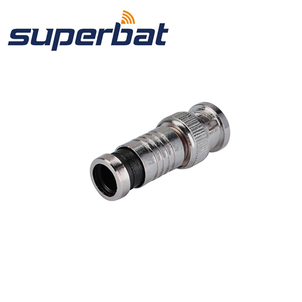 Superbat 10 шт. 50 Ом BNC Стандартный обжимной соединитель RF коаксиальный разъем для