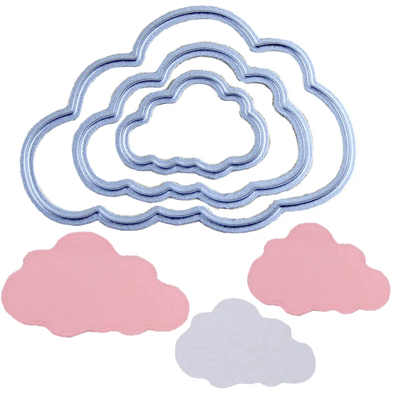 

3pcs/set Clouds Metal Cutting Dies Scrapbooking Stencils Embossing Folder Christmas Paper Cards Cut Template Decoration