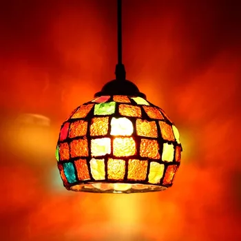 

1pcs Ceiling lamp shade vintage hanging light mosaic design pendant ceiling lampshade stained glass