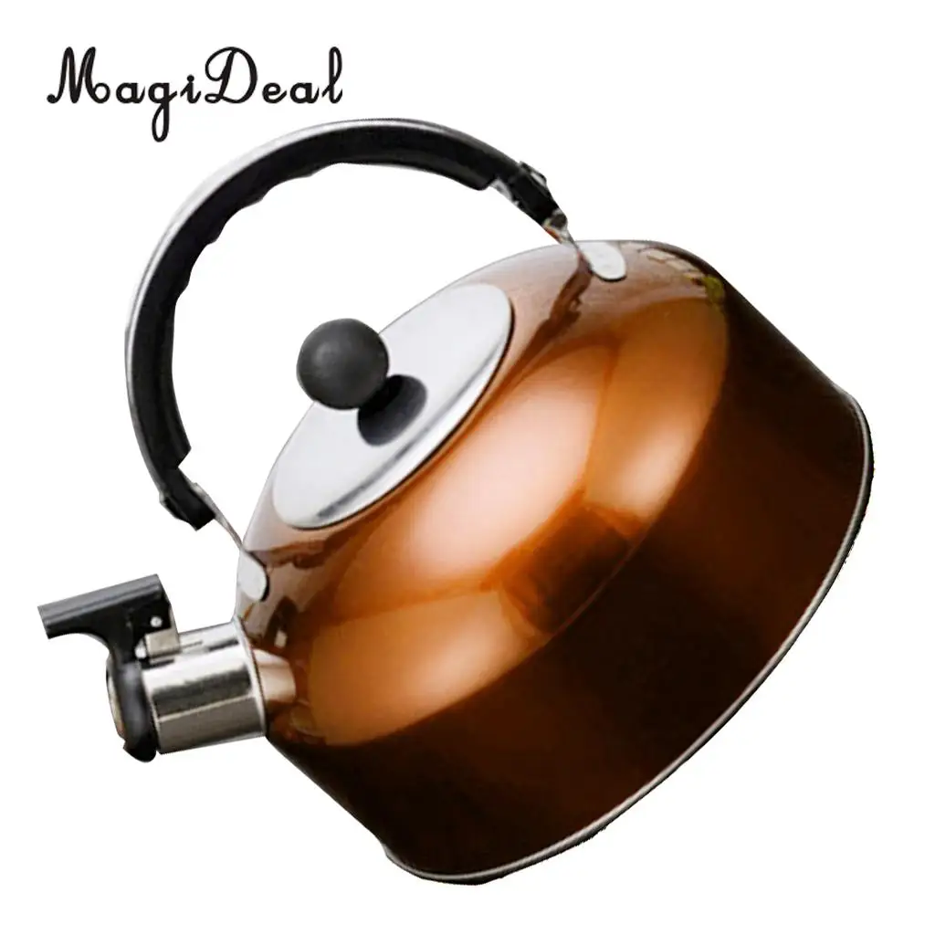 Lightweight MagiDeal Whistling Kettle Stainless Steel Camping Kitchen Tea Coffee Water Pot for Kitchen Fishing Picnic BBQ