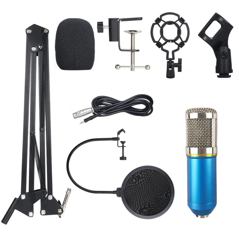 

BM800 Studio Live Stream Broadcasting Recording Condenser Microphone Set Professional Suspension Microphone Kit