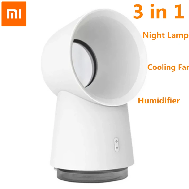 

Xiaomi 3 In 1 Mini Night Lamp Bladeless Desktop Fan Mist Humidifier Portable USB Humidify Cooling Fan LED Light Safe Lower Noise