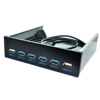 

AEROFARA 6 Ports USB3.0+2 Ports USB2.0 Desktop Front Panel Expansion Optical Drives Bay for Computer Chassis 5.25 Inch CD-ROM