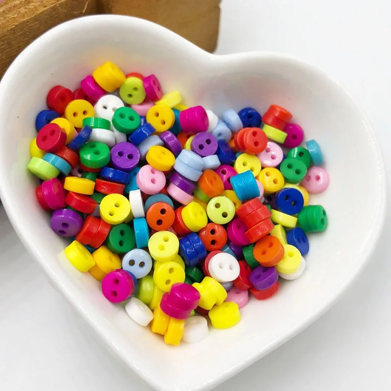 

100Pcs/lot 6mm Round Resin Mini Tiny Buttons Sewing Tools Decorative Button Scrapbooking Garment DIY Apparel Accessories PH38