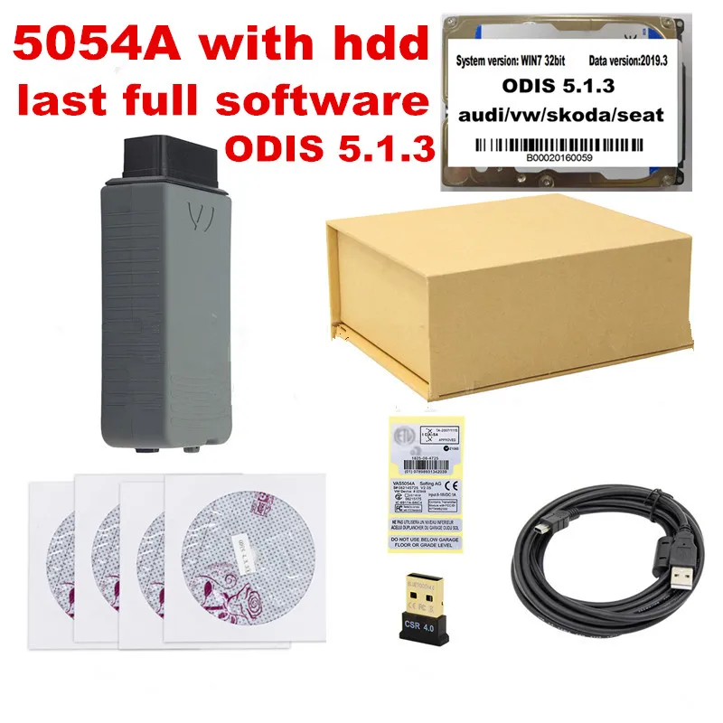 OKI VAS 5054A ODIS V4.4.1 Keygen Bluetooth AMB2300 с ODIS 5.1.3 HDD/SSD полное Программное обеспечение VAS5054 для VAG готов к использованию - Color: 5054A WITH 320G HDD