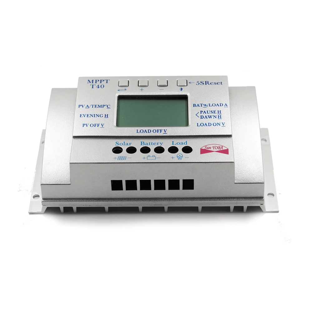MPPT T40 40A regulador de carga Solar 12 V 24 V Auto LCD controlador de pantalla con carga doble temporizador de Control para el sistema de luz de calle - 3
