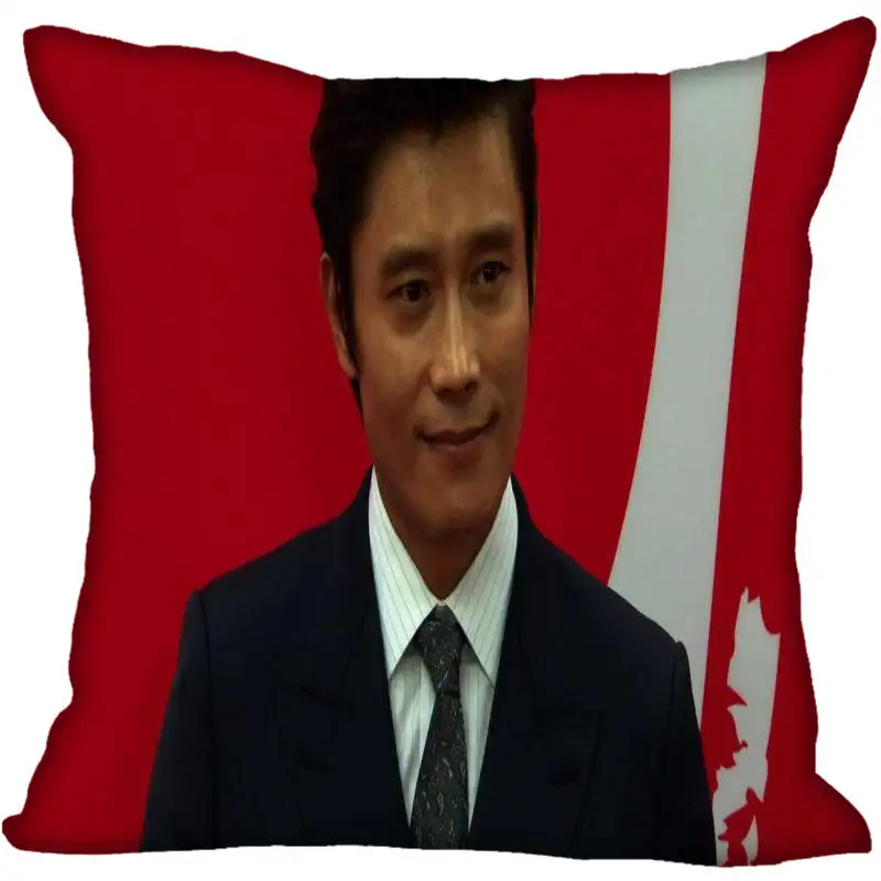 На заказ Kpop Lee Byung hun печатные квадратные шелковые наволочки 40x40 см, 35x35 см одна сторона атласная Наволочка логотип - Цвет: 6