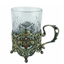 Античные прочные чашки, подставка для напитков, экологичный металлический анти-горячий набор чашек и блюдца, креативный подарок для мамы