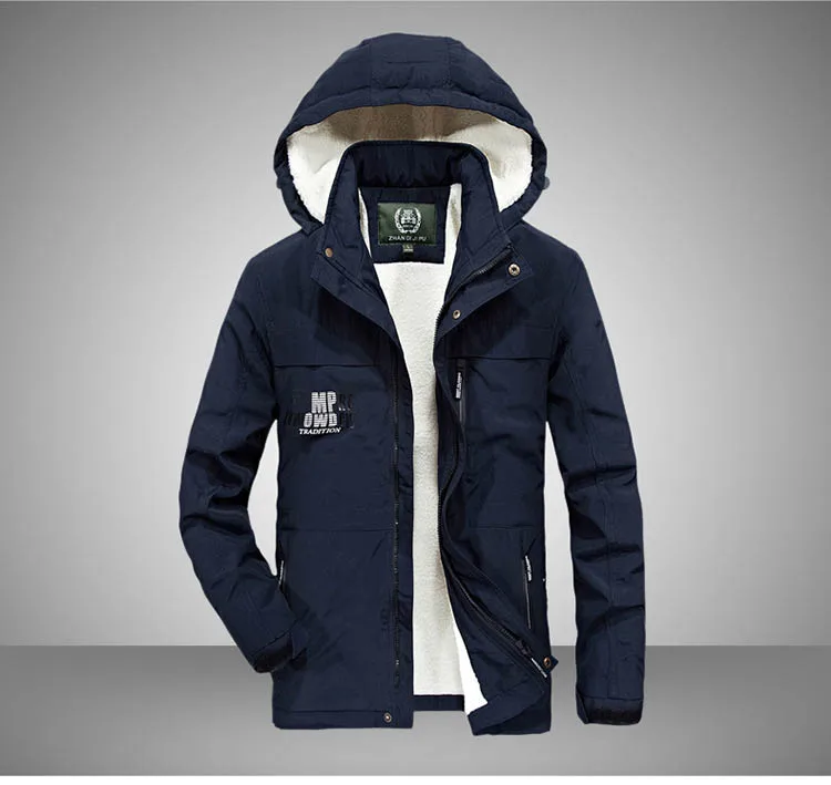 AFS JEEP размера плюс 4XL зимняя куртка пальто Мужская Повседневная ветровка с капюшоном шерстяная подкладка теплая мужская верхняя одежда jaqueta masculina