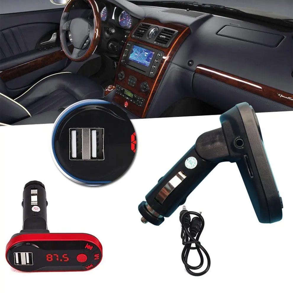 

Hot FM Transmitter MP3 Player Handsfree Car Kit USB TF SD Remote Dual USB Port Noise Suppression