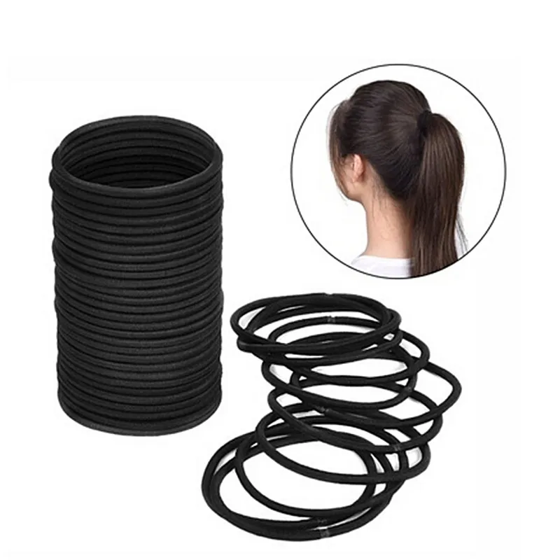 40Pcs TEROKK Women Hair Accessories Elastic Hair Band black Hairband Rope Headband Women Headwear Scrunchy