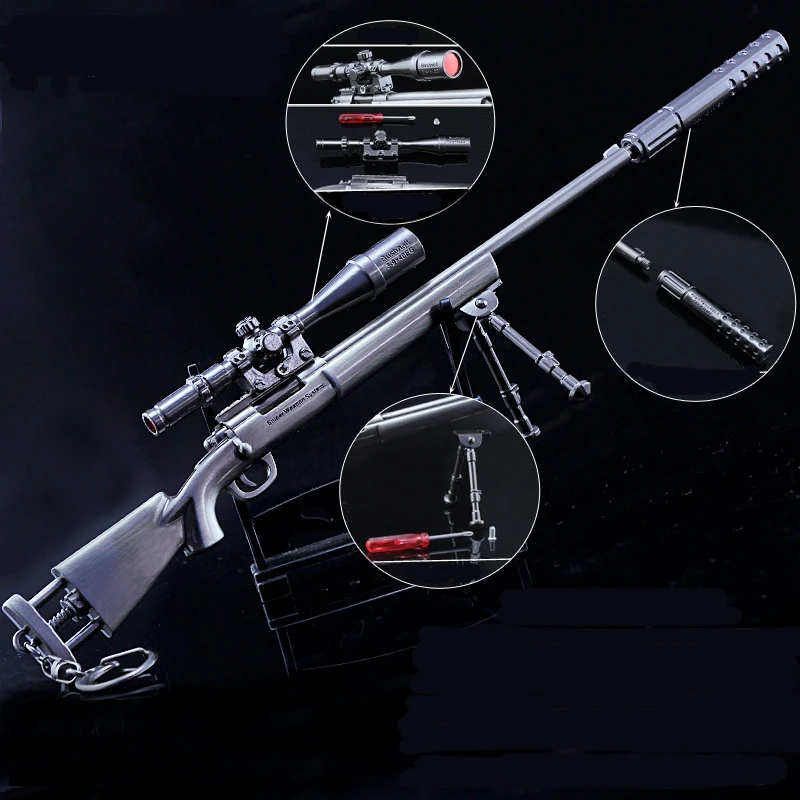 LTKJ Jeux 1/6 Métaux Model M24 Fusil de Sniper Jouet darme dalliage Action Figurine Porte-clés Jouets Cadeau LTKJ Jeux 1/6 Métaux Model M24 Fusil de Sniper Jouet darme dalliage Action Figurine Porte-clés Jouets Cadeau