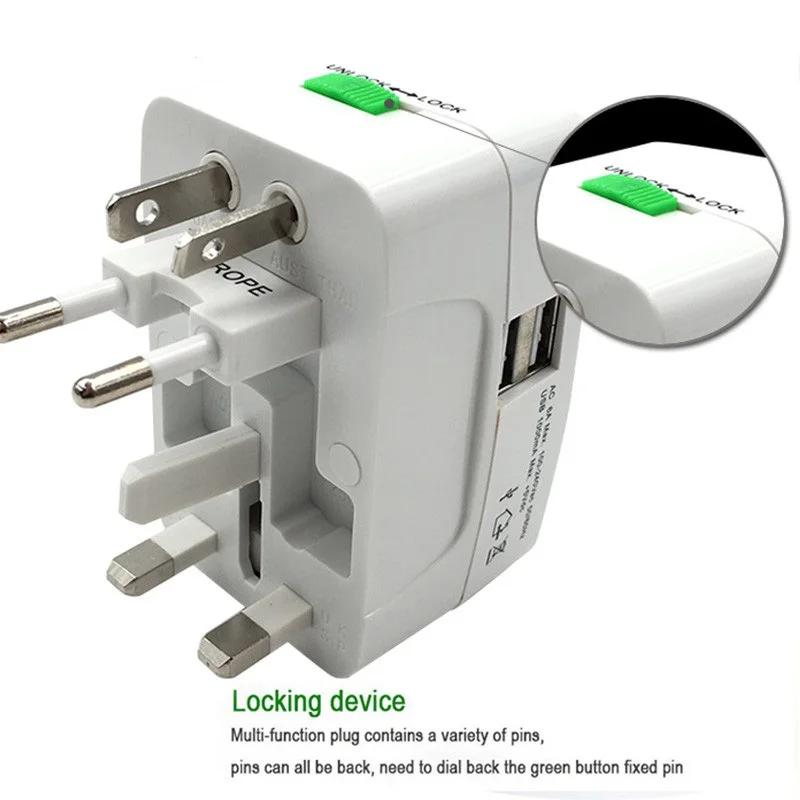 

Electric Plug Power Socket Adapter International Travel Adapter Universal Travel Socket USB Power Charger Converter EU UK US AU
