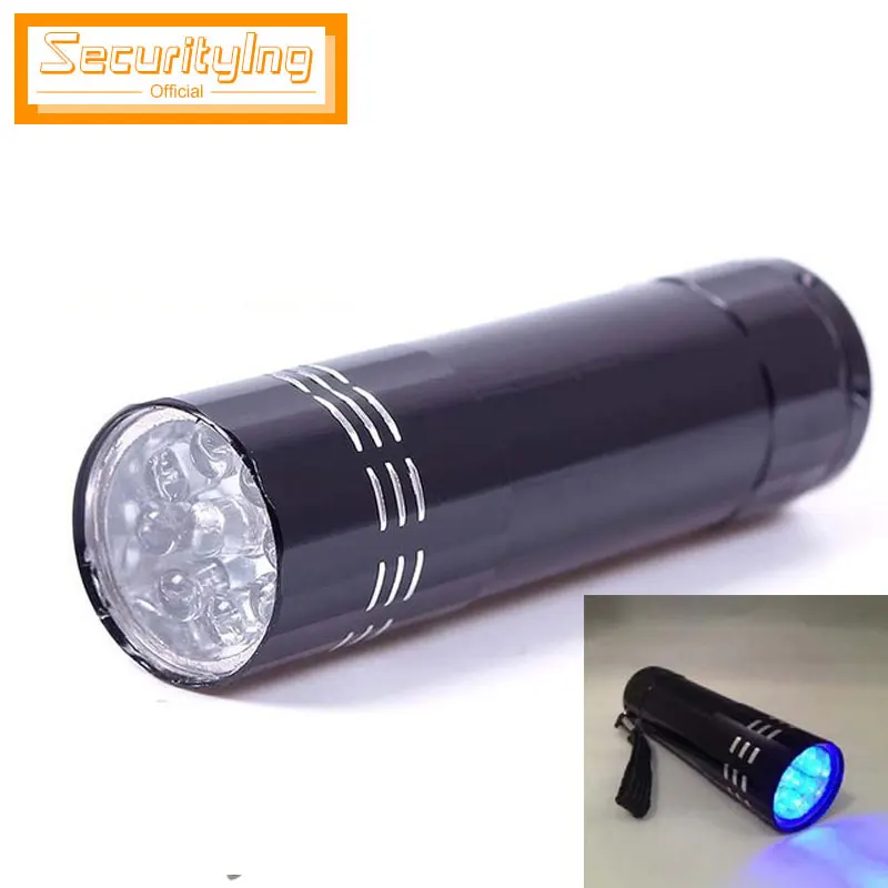 

SecurityIng 395nm Mini Aluminum Portable Lights UV Ultra Violet 9 LED Multi-function Banknote Flashlight Torch to Inspect Money