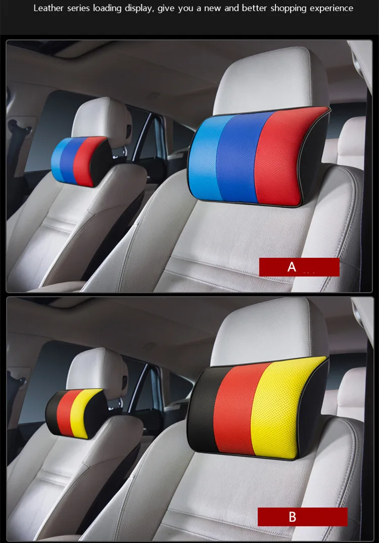 Кожа пены памяти губка подголовник автомобиля подушки для шеи Bmw Volkswagen поддержка