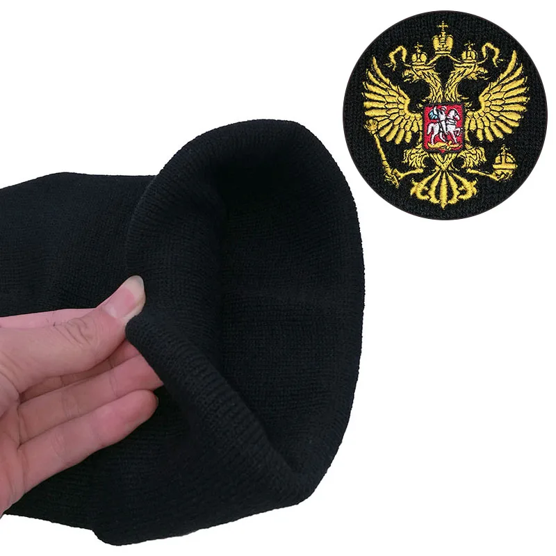 QUJIAHI зимняя шапка Марка русский Национальный эмблема вязаная шапочка шапки для