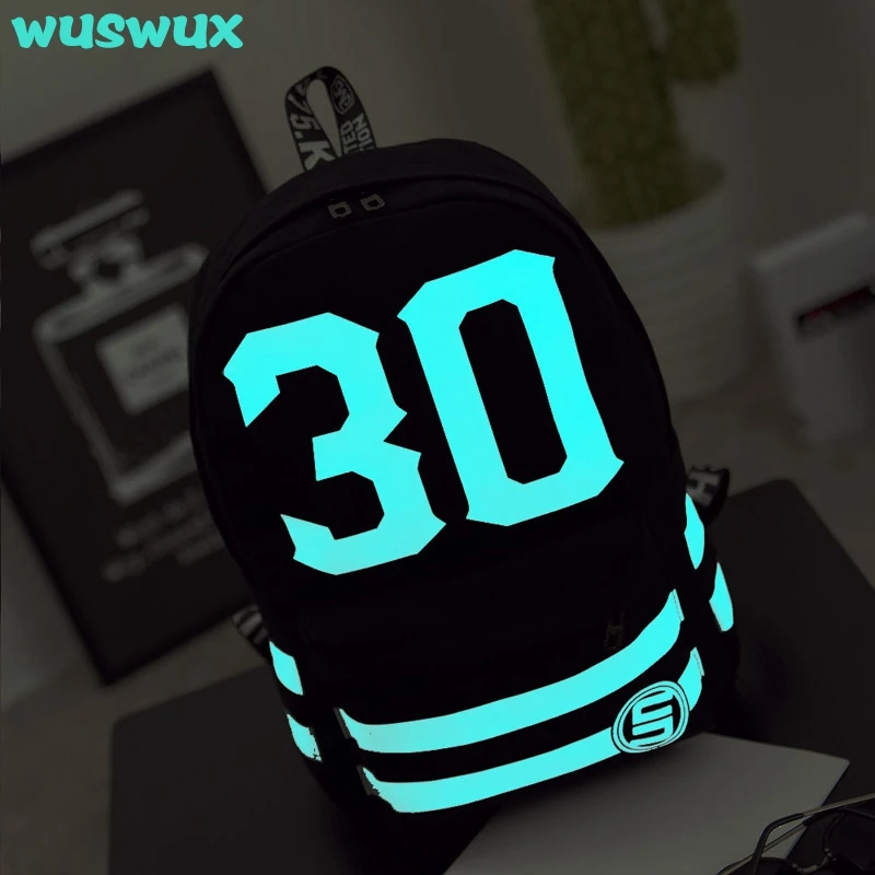

new fashion large capacity Luminous canvas backpack printing men and women school bag travel bag Quality Cool bag