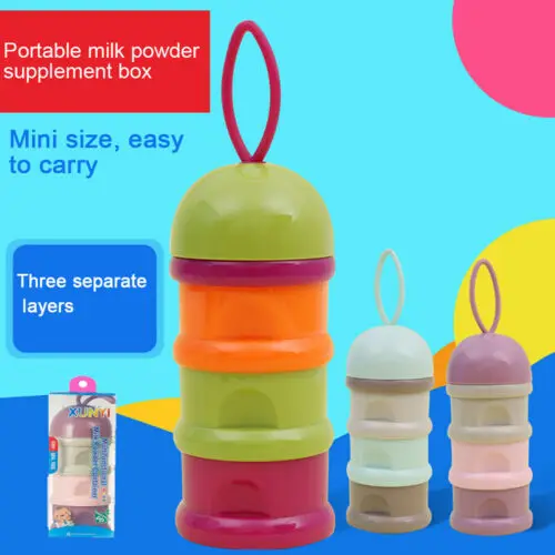 

Baby Portable Milk Powder Formula Dispenser Food Container Storage 3Layer Box Baby Milk Powder Box Storage Boxes