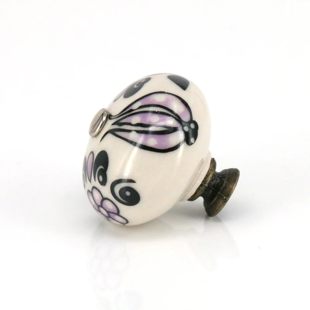Set of 6 Purple flower painted Round Ceramic Cabinet Handle Drawer Knob Antique Kitchen Cupboard Wardrobe Pull 40mm Diameter Set of 6 Purple flower painted Round Ceramic Cabinet Handle Drawer Knob Antique Kitchen Cupboard Wardrobe Pull 40mm Diameter