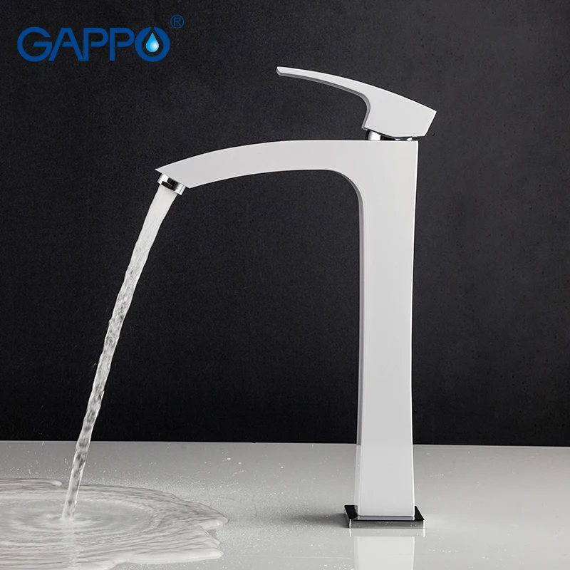 

GAPPO bathroom sink faucet tall basin white faucet water mixer Deck Mounted Bath tap Waterfall Faucet taps torneira do anheiro