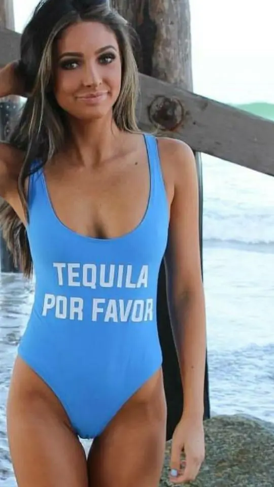 Женский купальный костюм TEQUILA POR сексуальный цельный комбинезон боди на