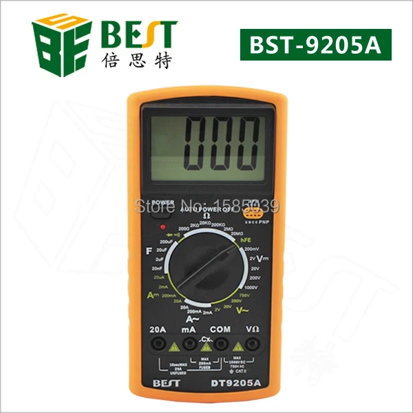 

free shipping BEST DT9205A LCD Display Digital Multimeter DC/AC Volt Amp Ohm Capacitance Tester