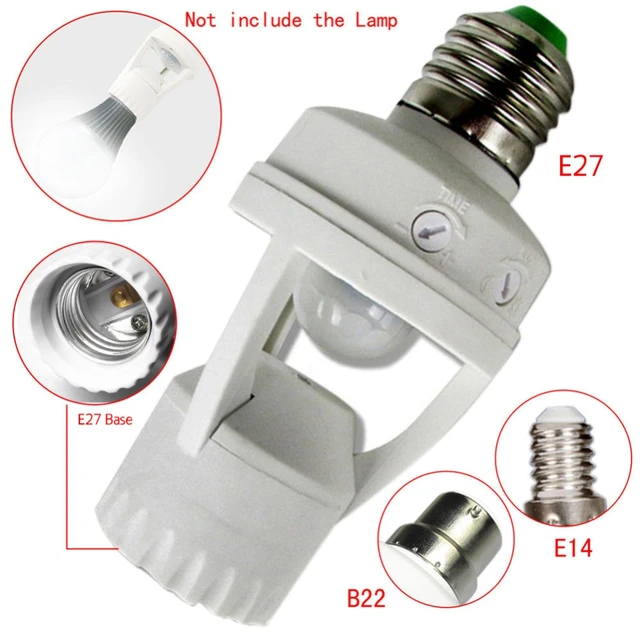 Ac 100〜220ボルトpir赤外線人間のモーションセンサーledランプねじライト電球e27 e14 b22ホルダーソケットスイッチベースナイトライト  AliExpress