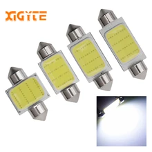 1х гирлянда COB 31 мм 36 мм 39 мм 42 мм светодиодный светильник 12 чипов C5W DC12V белый цвет Автомобильный купольный светильник Авто интерьерная Лампа 12В автомобильные аксессуары