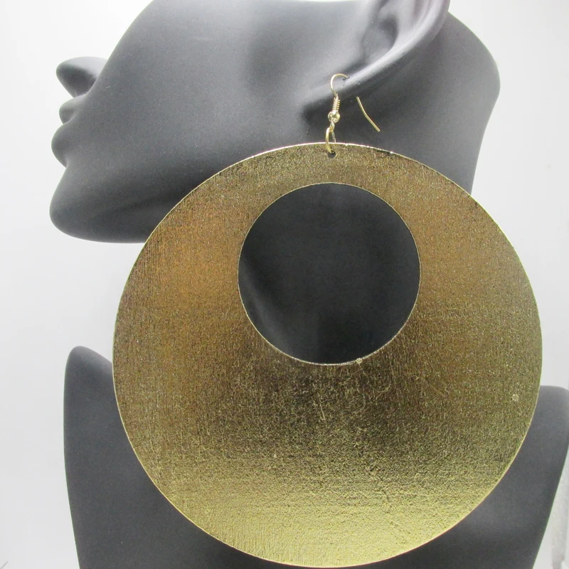 

2017 Newest 4 inch Round Dangle Wood Earrings can mixed 2 colors