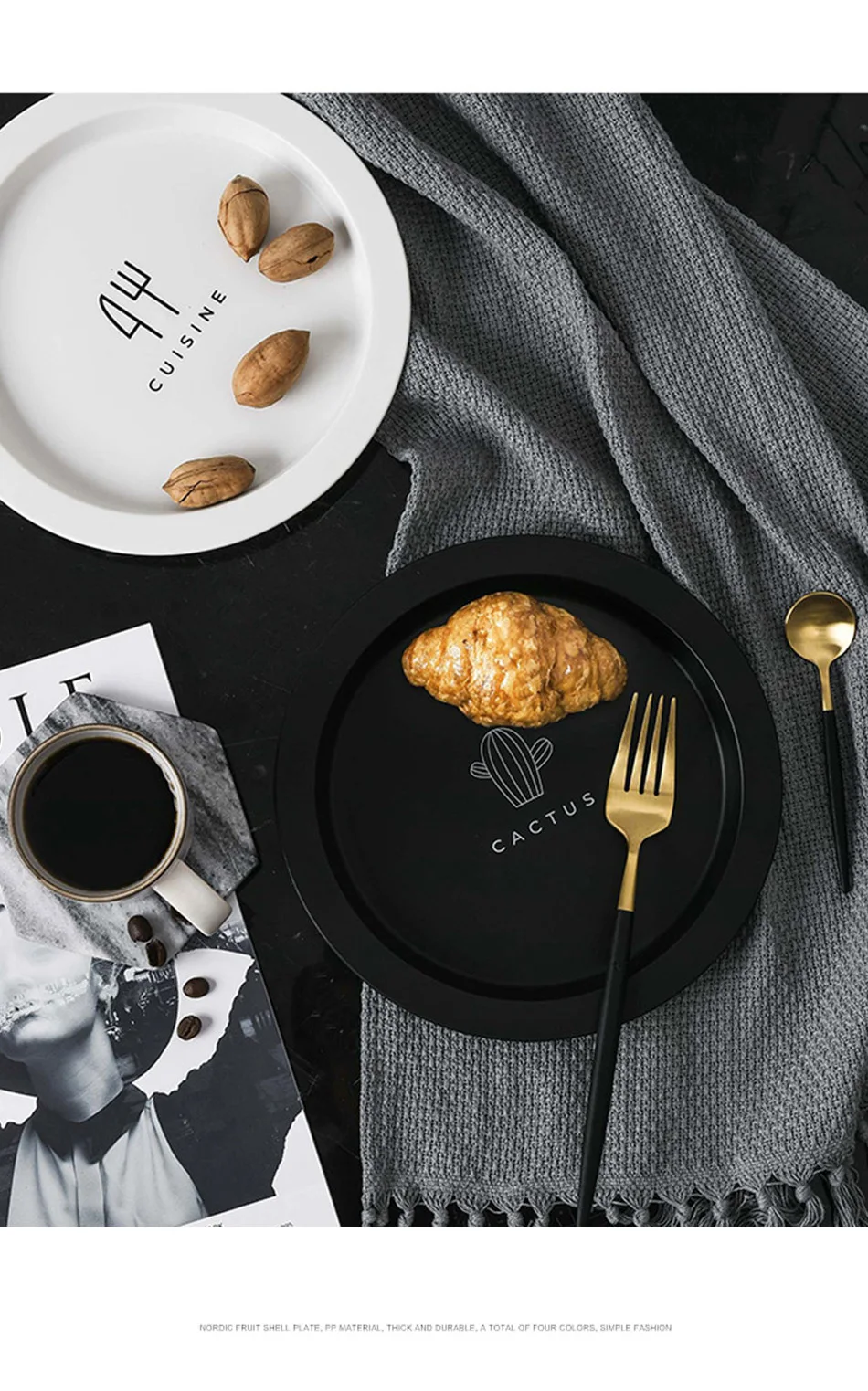 Nordic Round  Fruit Bowl Creative Simple Living Room Plastic Western Tableware Breakfast Dessert Dried Fruit Dish Home Plates (7)