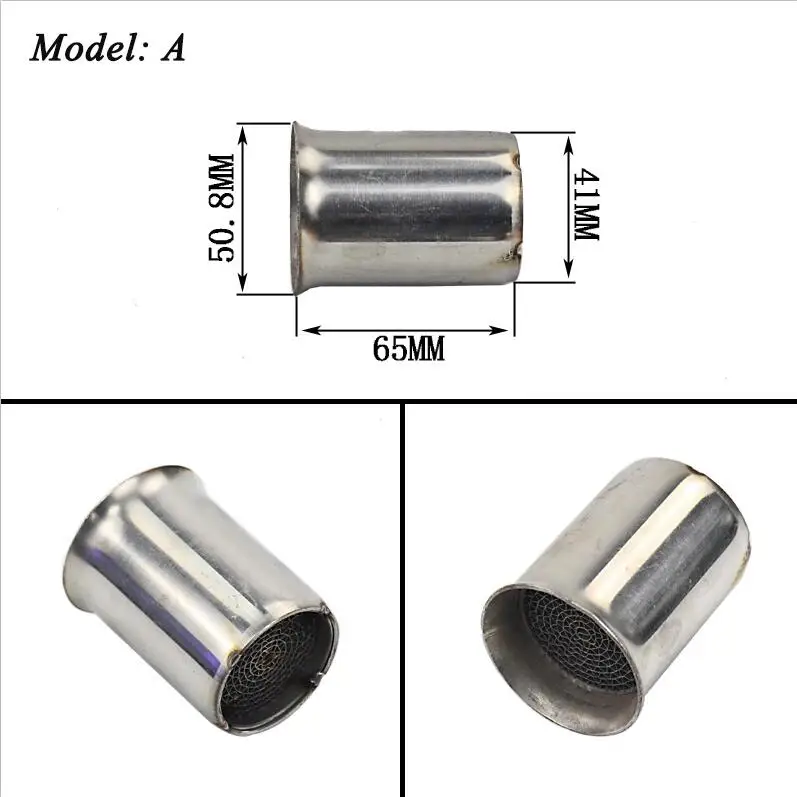 Silp на 38-61 мм мотоцикл съемный дБ убийца системы модифицированный Sainless сталь выхлопной трубы глушителя системы - Цвет: A