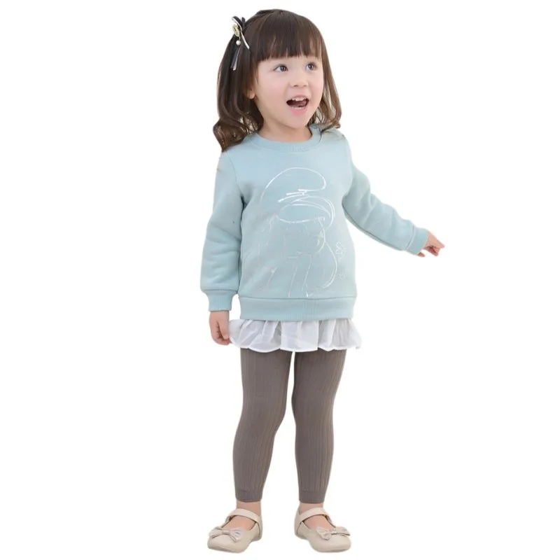 Узкие брюки для девочек; сезон осень-зима; детские вязаные леггинсы в Корейском стиле; однотонные леггинсы для малышей; блестящие узкие брюки до щиколотки