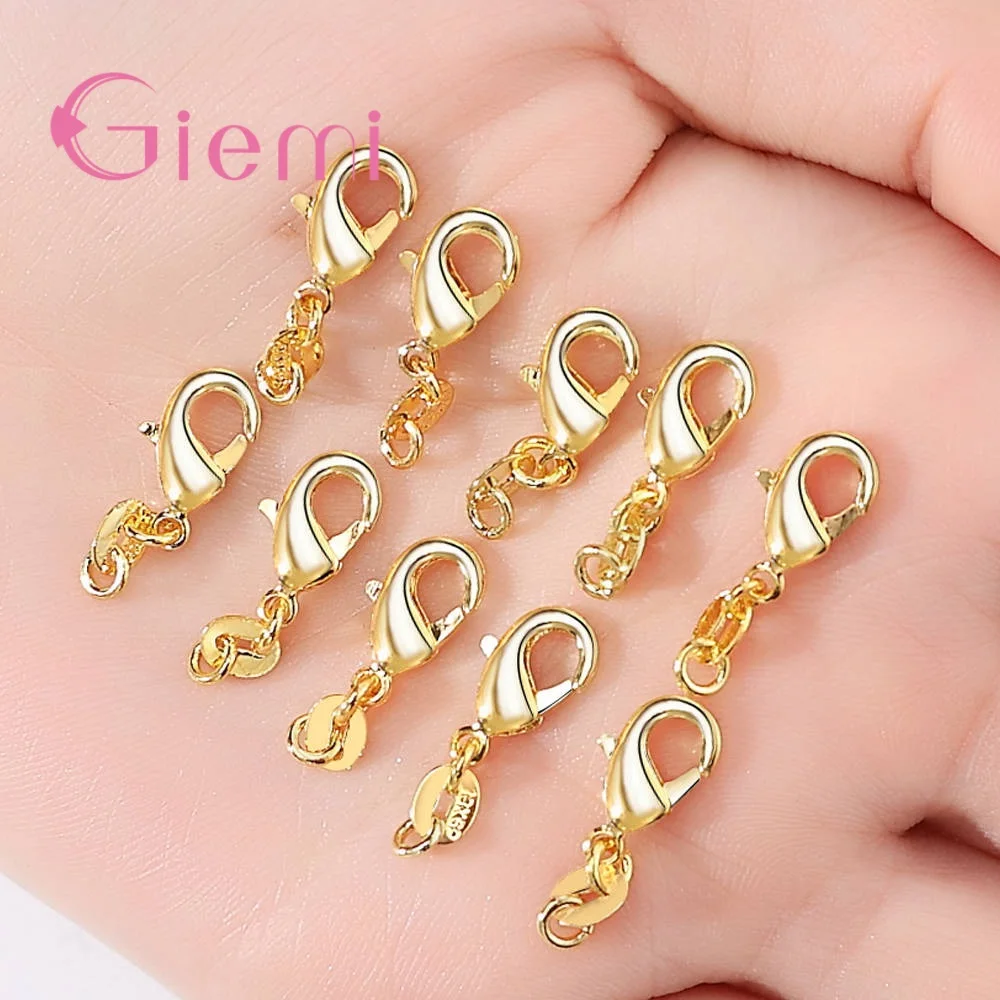 

Sterling Silver 925 Lobster Connector Clasps Hand Made DIY Jewellery Making Suppliers Finding For Necklace Wholesale 10pcs/Lot
