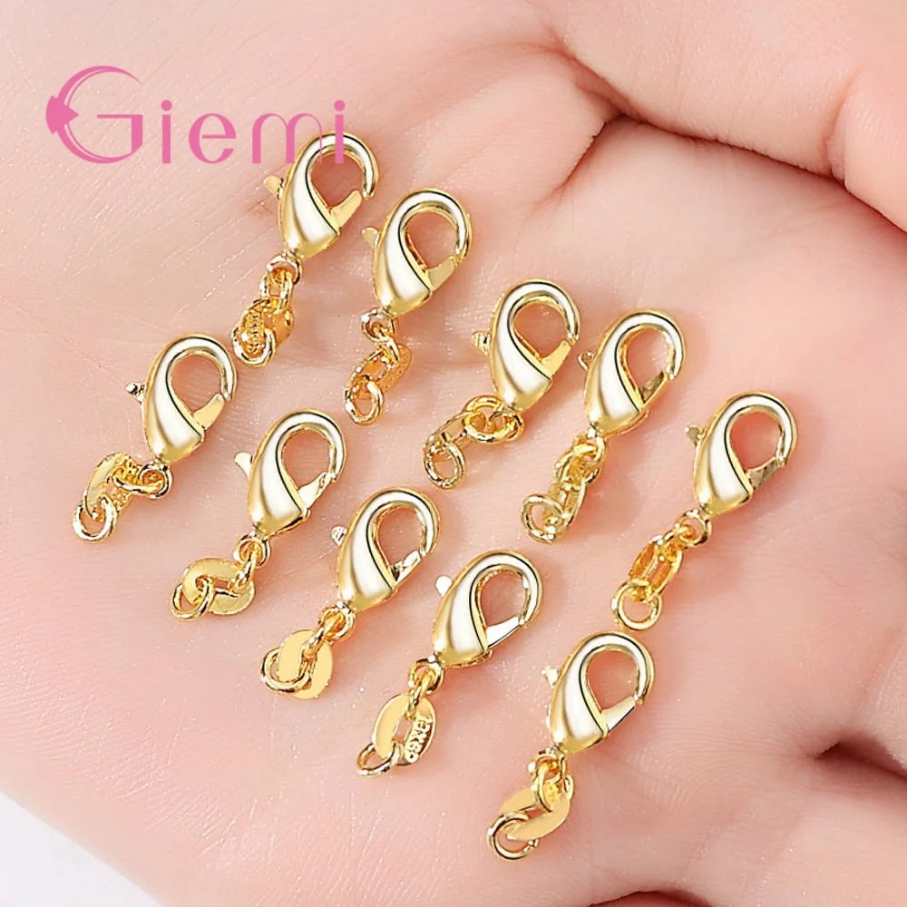 10PCS DIY Jewelry Findings 925 Sterling Silver Lobster Clasps With 925 Tag  FREE