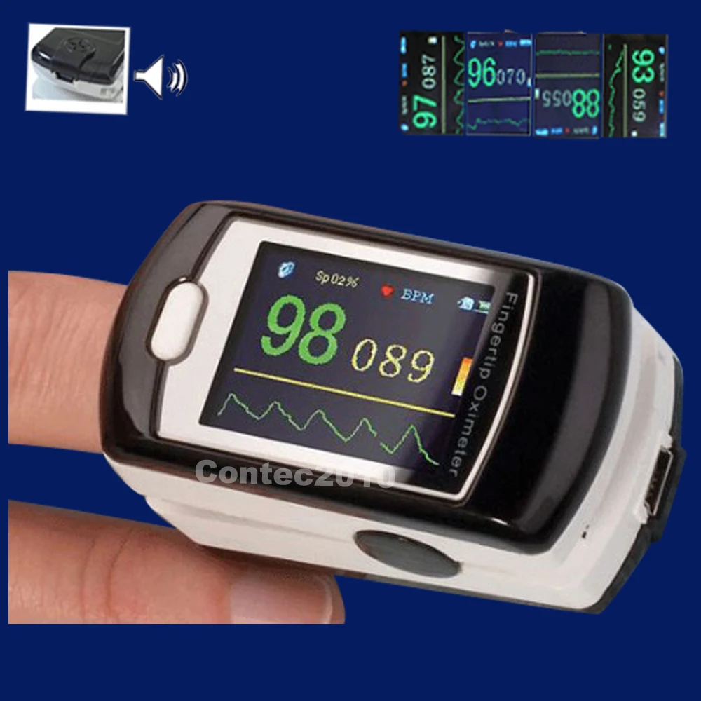 

CMS50E 1.3" Color OLED Contec Rechargable Pulse Oximeter with software Oximetro De Dedo Pulsioximetro