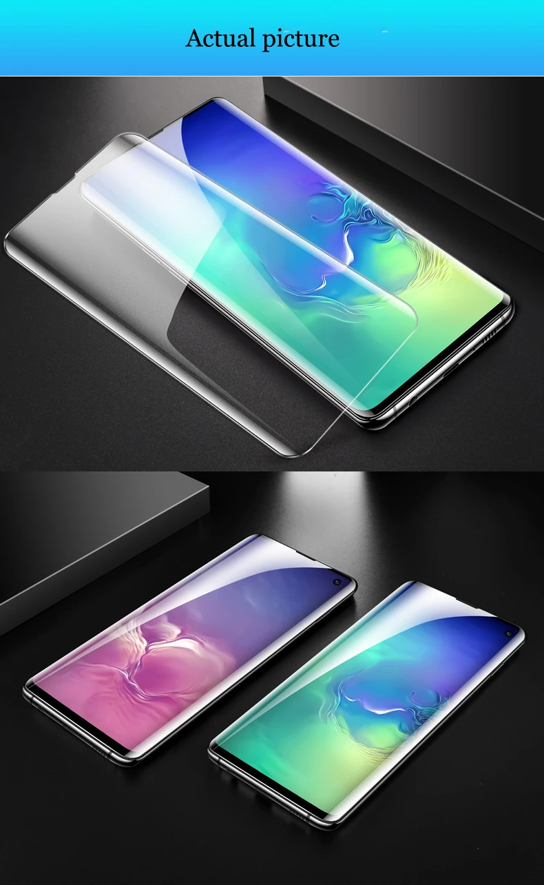 UV lamp Nano Liquid Glue Tempered Glass For Samsung s10 5G s10 s8 s9 plus Screen Protector For Galaxy s7 edge NOTE 9 8 10 pro