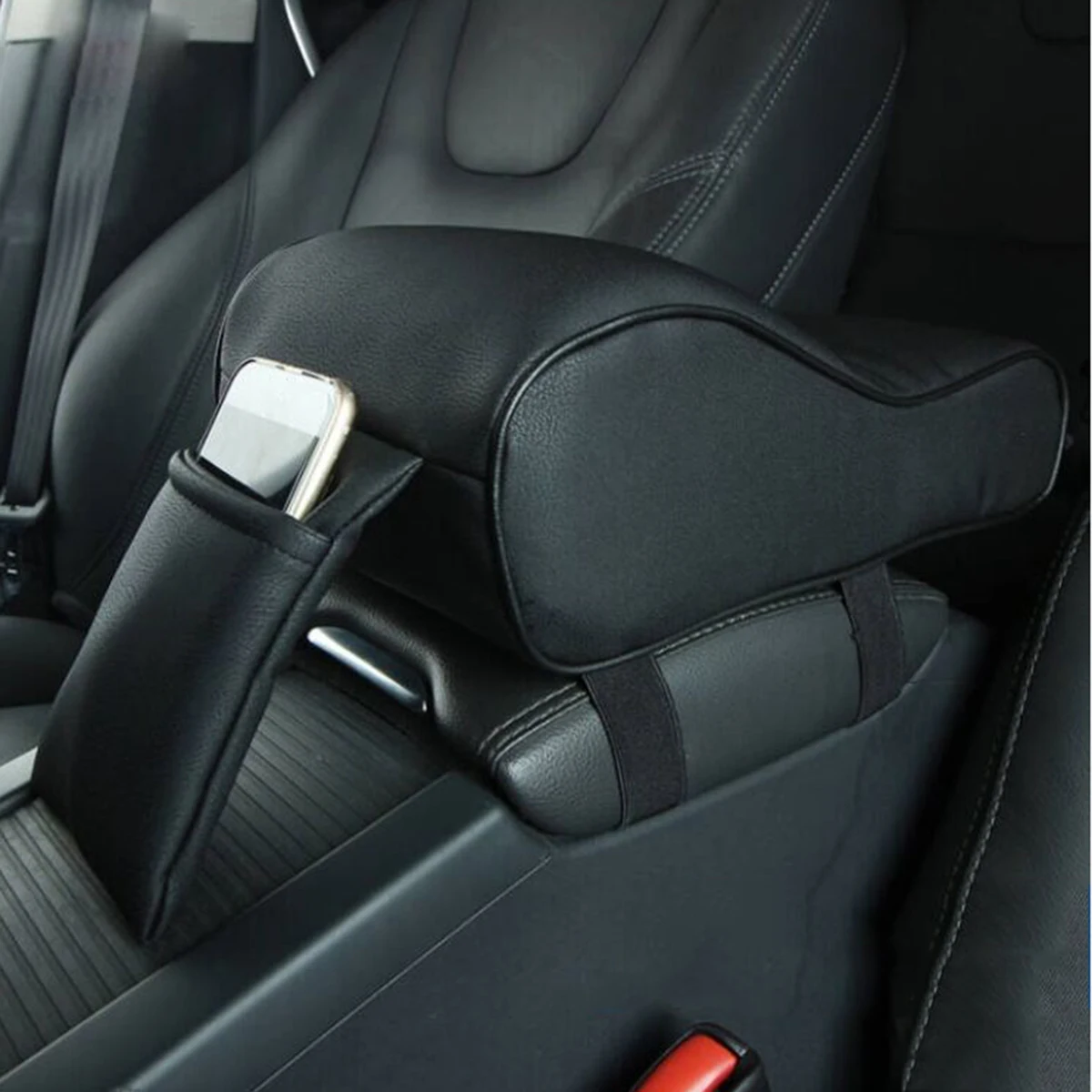 

Luxury PU Leather Car Center Box Armrest Cushion Console Soft Pad Cushion Cover Mat SUV Memory Foam Rest Pillow Armrest Supports
