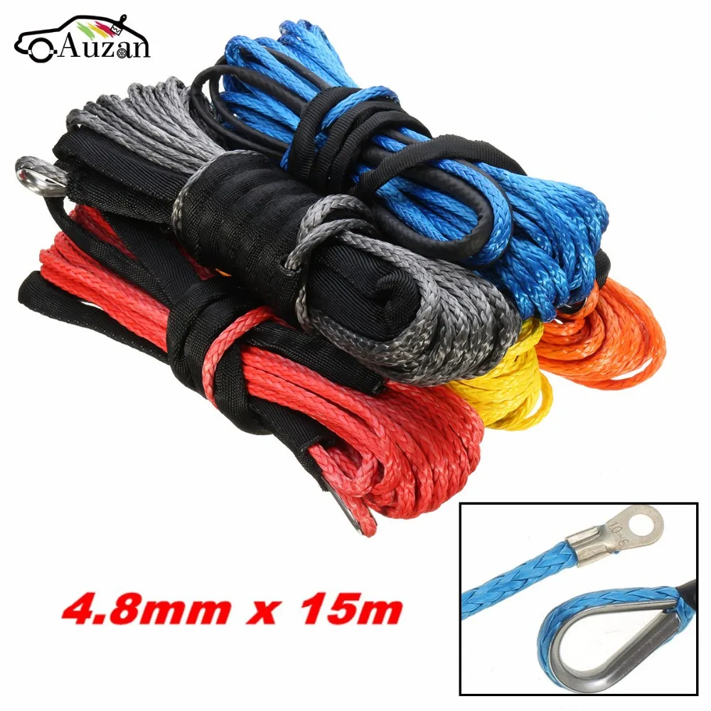 5500LBs Vehicle Synthetic Fiber Winch Rope Cable Towing Ropes Tow Strap