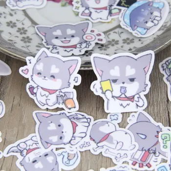 

40 Pcs/lot Cartoon schnauzer face Sticker Decal For Phone Car Case Waterproof Laptop Album diary Backpack Kids Toy Stickers