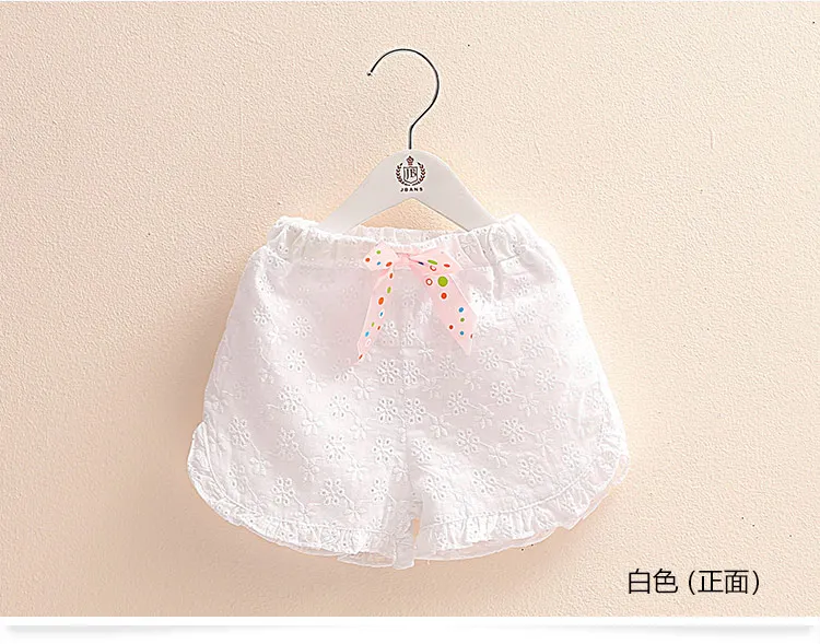 2018 Casual Child Kids Fashion Cotton Lace Embroidery Flower Bow Decoration Ruffle Sports Beach Girls Summer Shorts 2-10 Years (3)