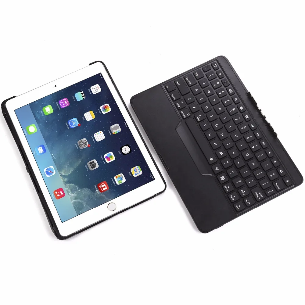 Чехол для iPad Air Keyboard, 7 цветов, с подсветкой, беспроводной, Bluetooth, чехол для клавиатуры, чехол для iPad 5/для iPad5+ подарок