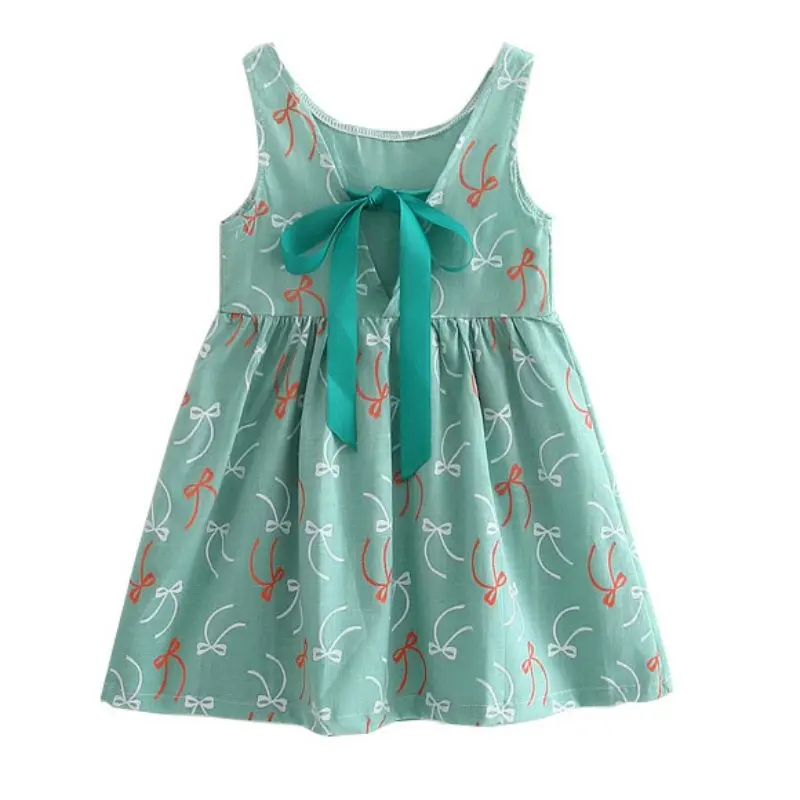 

Summer Girl Dress Kids Sleeveless Printing Pattern Cotton Girls Dress Baby Girl Clothes Vestidos